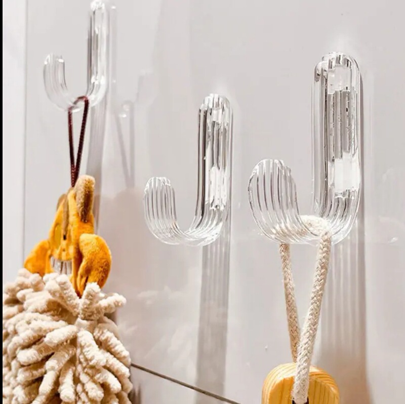 Transparent Adhesive Acrylic Hooks Luxury Acrylic Hanger Wall Organization Acrylic Accessories Hardware