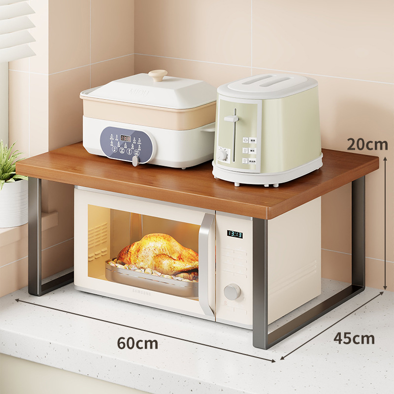 Estante Organizador de Microondas de Hierro y Madera, Multifuncional, para Cocina