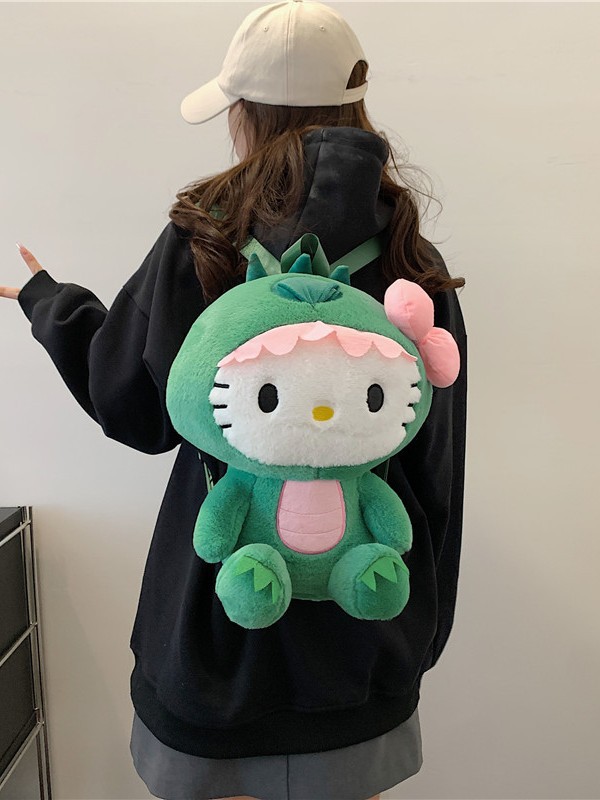 One-Piece Drop-Shipping Cinnamoroll Plush Cartoon Backpack for Girls, Cute Kuromi Shoulder Crossbody Bag, Parent-Child Gift