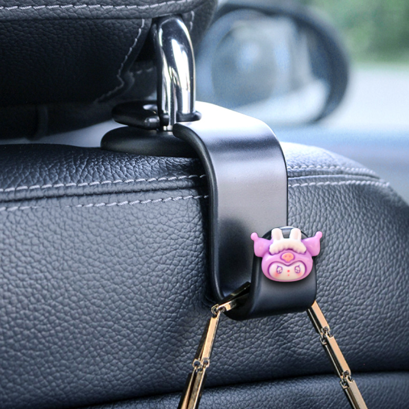 Asiento de coche ganchos traseros suministros interiores Little Devil girl asiento de coche coche coche lindo paraguas almacenamiento
