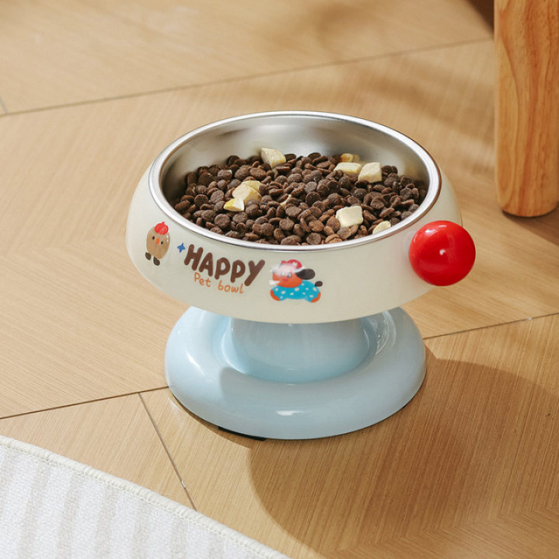 猫碗猫食盆猫咪饭碗粮碗喝水碗不锈钢狗碗不易打翻保护颈椎宠物碗|undefined