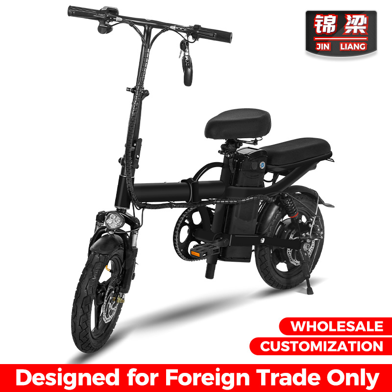 Cross-Border Wholesale Folding Electric Car Double Driving Battery Car Two-Wheeled Mini Electric Bicycle Transportation Electric Car