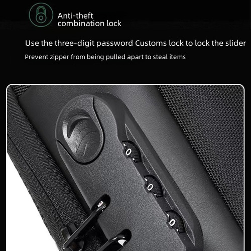 Men's Crossbody Bag Anti-theft Password Lock Crossbody Men's Bag Oxford Cloth Sports Backpack Shoulder Bag Men's Chest Bag