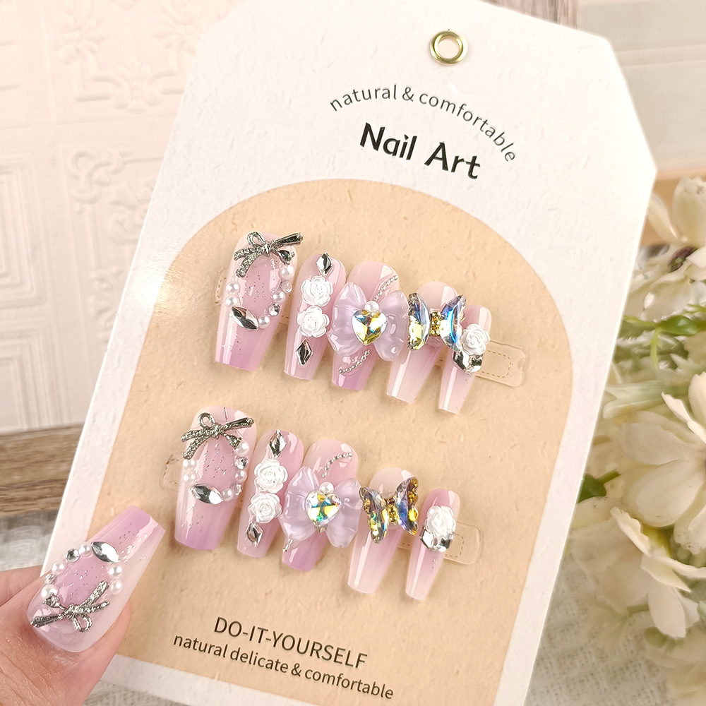 10 piezas decodificadas fantasía de color mariposa parche de uñas amor puro manuales camellia piezas de uñas de uso pesado