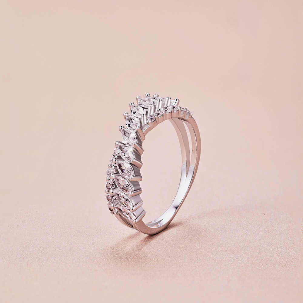 6g Weight Zircon Inlay Material Rings Classification 5, 9, Adjustable Ring Size 1 Piece Quantity Holiday, Daily Occasion 925 Sterling Silver Material Geometric Pattern Women's Gender Plating, Inlay Design Basic, Modern Style, Classic Style Style 925 Sterling Silver Zircon Geometric Rings 30