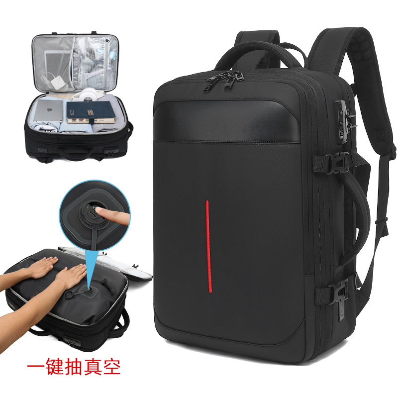 Cross-Border Men's Business Computer Backpack for Business Trips, Vacuum Backpack, Large Capacity, Vacuum Compressible Backpack