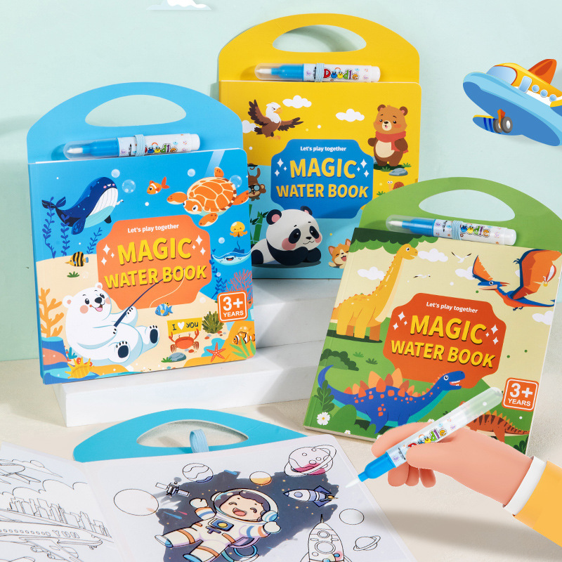 Rompecabezas para niños transfronterizos de Amazon, graffiti repetido, agua clara, pintura, pegatinas, juguetes cognitivos de educación temprana de madera