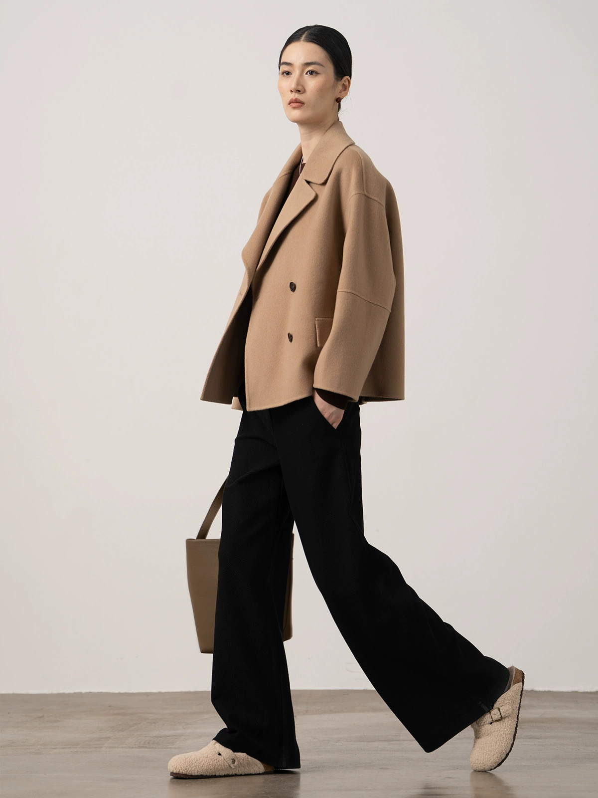 Double-sided cashmere jacket, for teenagers