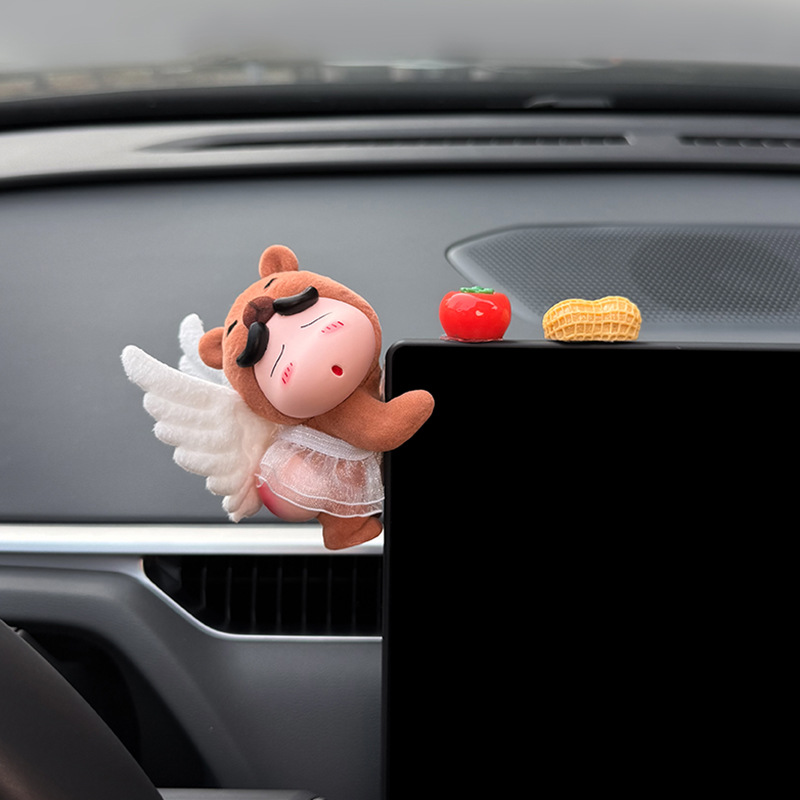 New Car Screen Ornaments, Flocked Shin-Chan Interior Decorations, Car Dashboard Screen Christmas Decorations, Cute for Girls