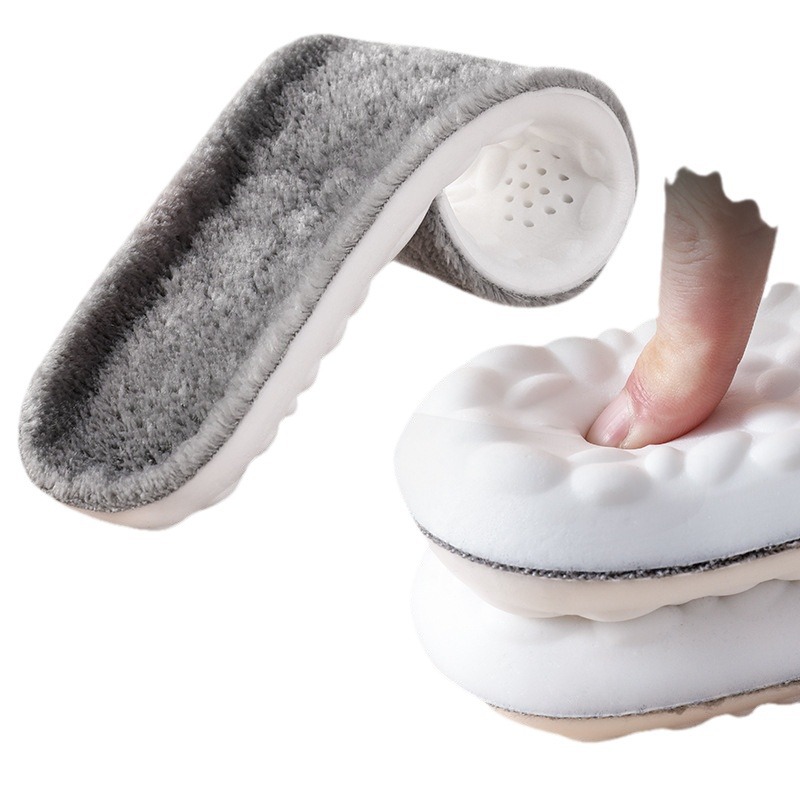 Huella Youpin 4D Cloud Plantillas más terciopelo cálido y cómodo a temperatura constante, transpirable, absorbente de sudor, antibacteriano y desodorante botas de nieve invierno