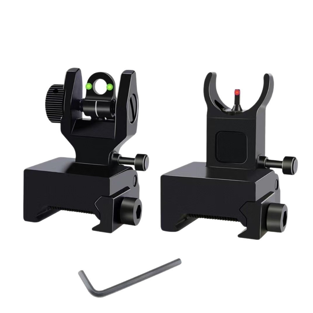 Cross-Border Exclusive Supply of 90-Degree Folding Fiber Optic Sights, Optical Scopes, 20mm Rail Outdoor Accessories, Factory Wholesale
