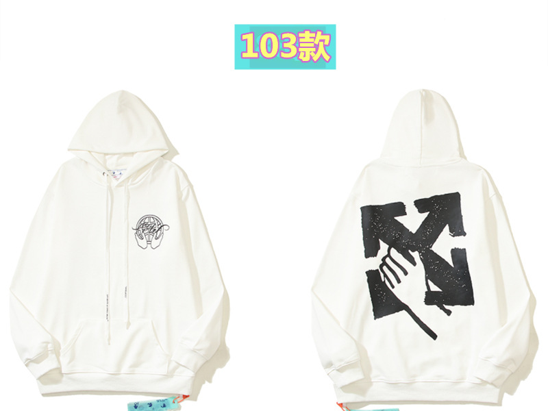 Marca de moda offwhite graffiti religioso pintura al óleo impresión de flecha hombre y mujer suelta OW pareja alta calle hoodie abrigo