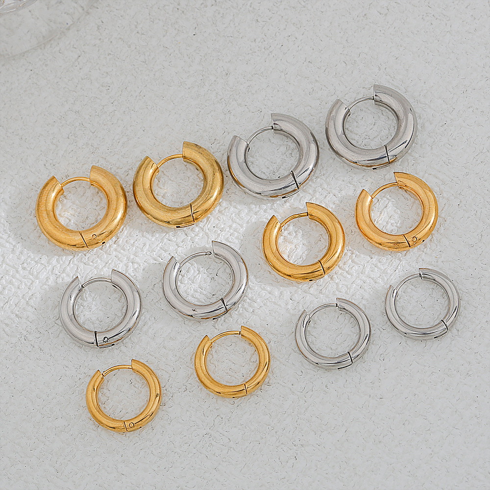 Plating Design Simple Style Style 1 Pair Simple Style Geometric Plating 304 Stainless Steel Stainless Steel Earrings