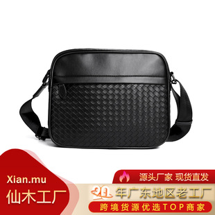 2025 New European and American Plaid Business Shoulder Bag Men's Crossbody Bag Casual Men's Horizontal Small Backpack Messenger Bag