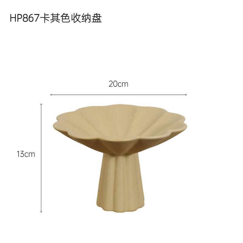 Crema estilo portátil de cerámica cesta de frutas hogar sala de estar merienda dulces de almacenamiento de fruta plato creativo ins decoraciones