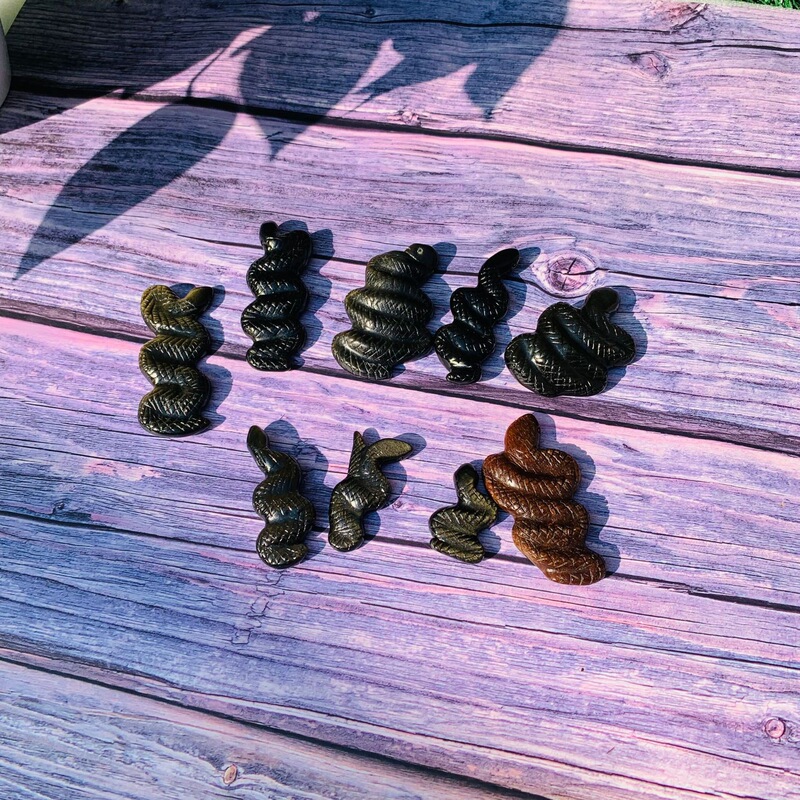 天然水晶金曜石原石雕刻蛇 水晶小摆件挂件  热销 图 5