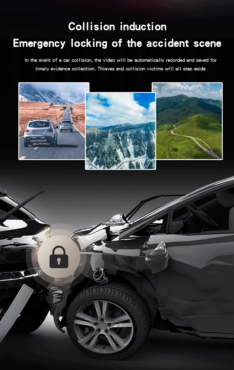 Cross-Border New Model 4K+2.5K Dash Cam 3inch Hd with Support for Wifi and Gps Infrared Night Vision Car Dvr