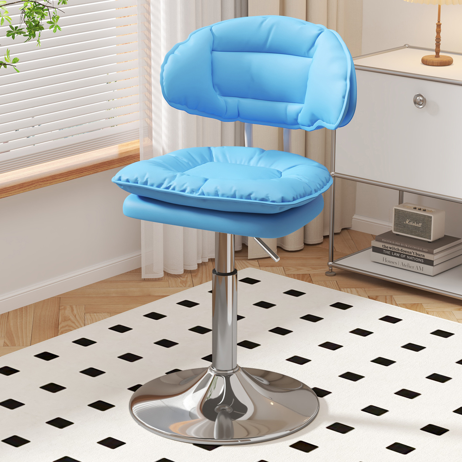 Silla de bar simple taburete giratorio casero respaldo silla de bar silla de plata de belleza manicurista elevación taburete