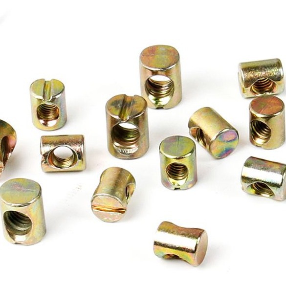 圆柱螺帽锤子螺母  家具锤母 横孔螺母 儿童床连接螺母 厂家直销