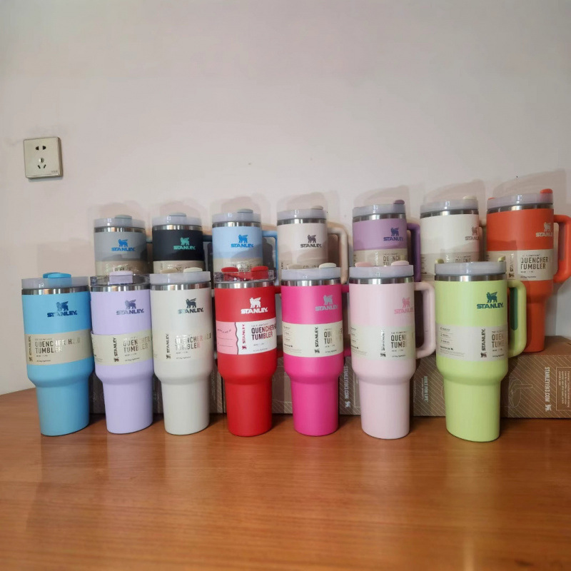 American Version Of Stanley Large-Capacity Solid Color Thermos Cup Big Mac Car Cup Outdoor Straw Cup