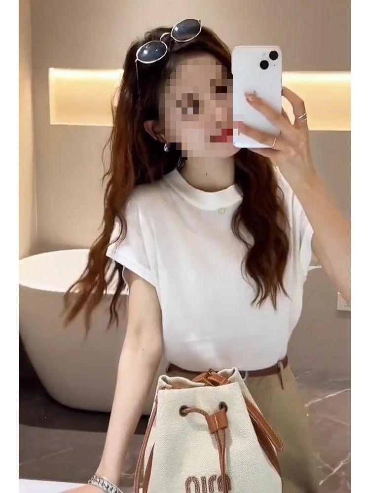 Bộ đồ thể thao nữ mùa hè áo thun phối quần jogger 2 món — Quần Xanh (Single Piece), Quần kaki (Single Piece), Áo Trắng (Single), Áo trắng+quần kaki chi tiết 7