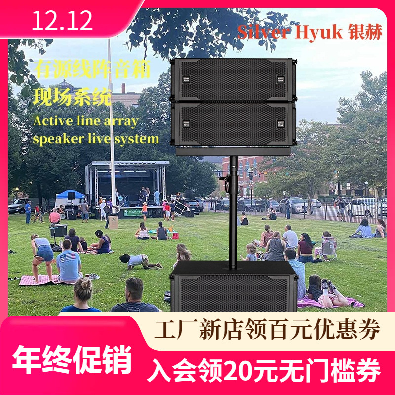 Equipo de sonido de escenario móvil de rendimiento al aire libre doble altavoz de matriz lineal de 6.5 pulgadas conjunto de sonido de matriz lineal activa