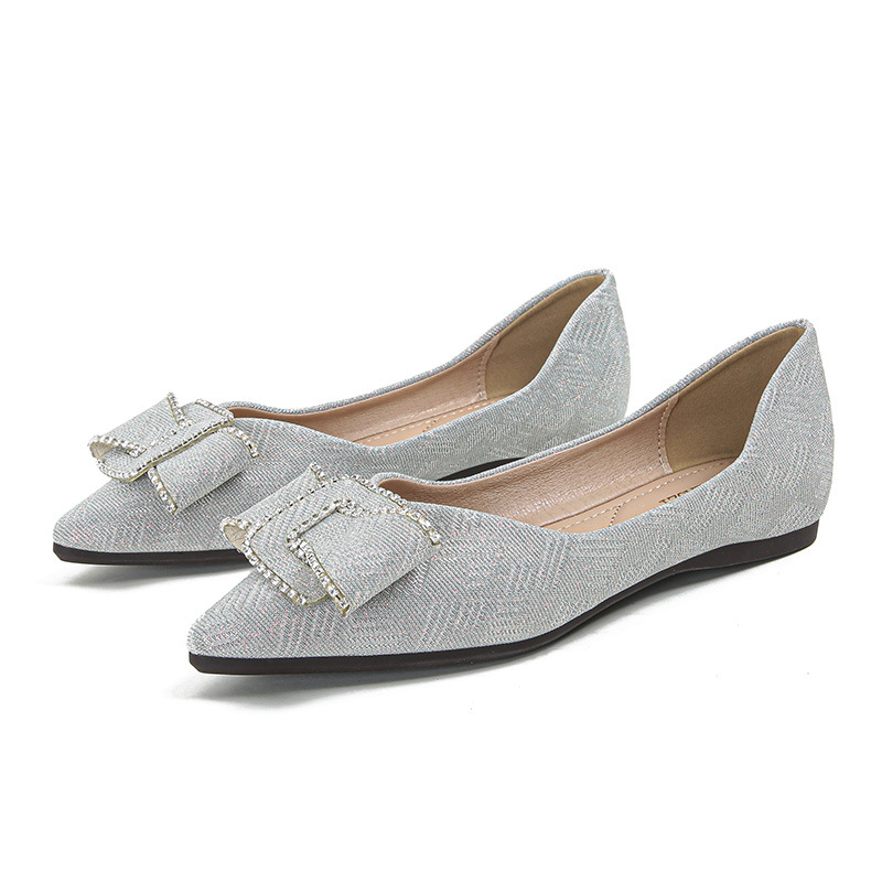 Single shoe women's flat bottom 2024 new pointed shallow mouth comfortable gradient color soft leather temperament large women's shoes 41-43