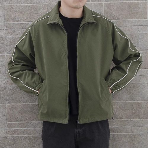 2024 Autumn Men's Stand Collar Open Shirt Trendy New Korean Style Loose Casual Overcoat Windbreaker Jacket Versatile Clothing