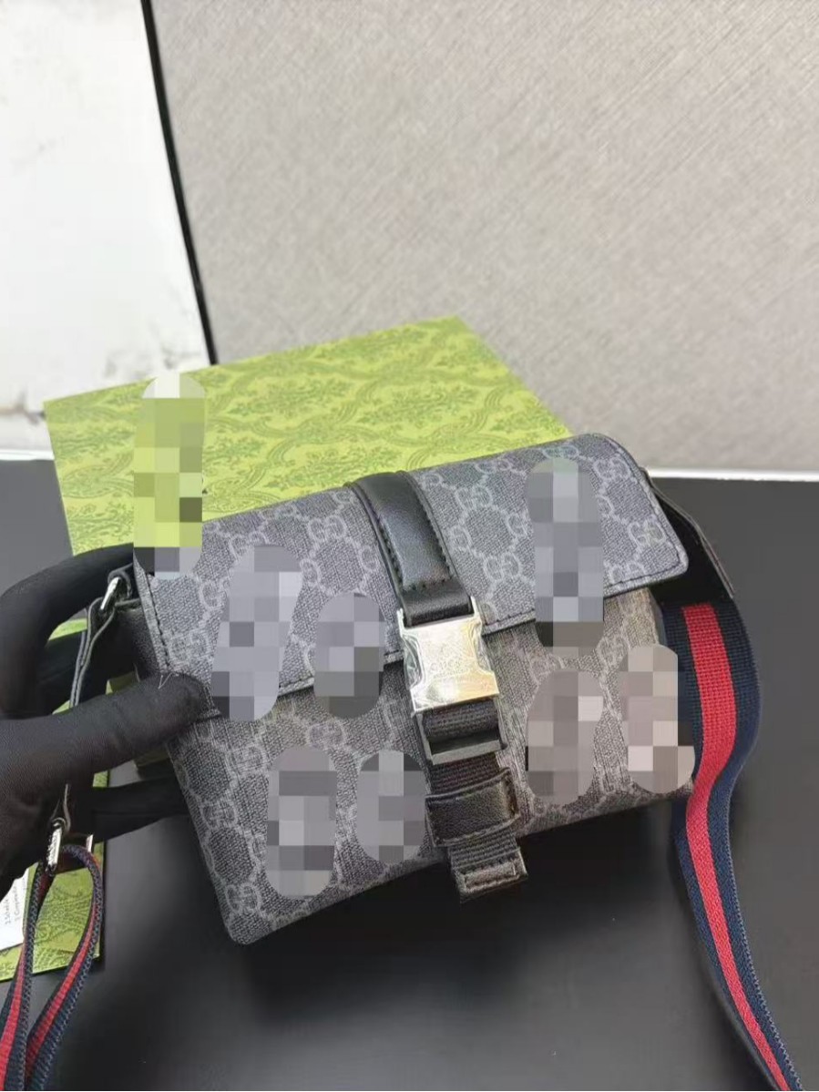 Gucci kişi çarpaz çanta retro dəri kiçik kvadrat model