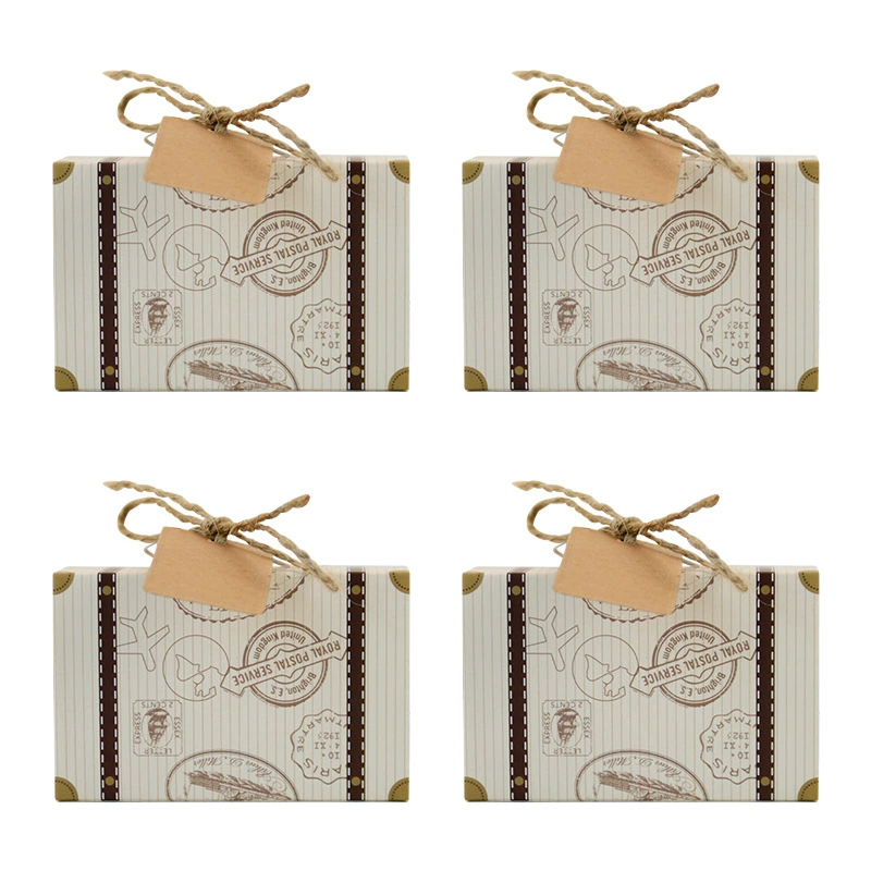 Креативная мини-коробка для конфет в виде чемоданчика, свадебная коробка для конфет, бумажная коробка, оптом, в наличии