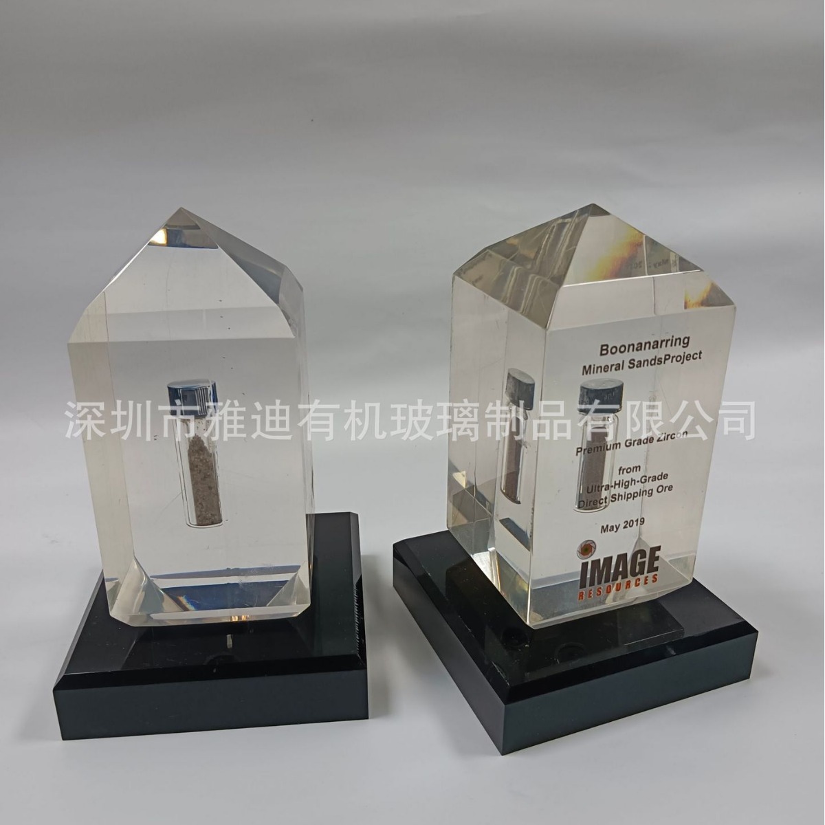 深圳雅迪有机玻璃制品加工，有机玻璃内镶产品，树脂内埋工艺品