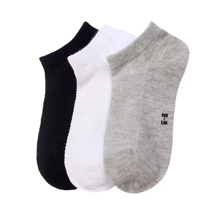Однотонные черно-белые серые носки-лодочки Носки для мужчин и женщин Four Seasons Прямая оптовая продажа с фабрики