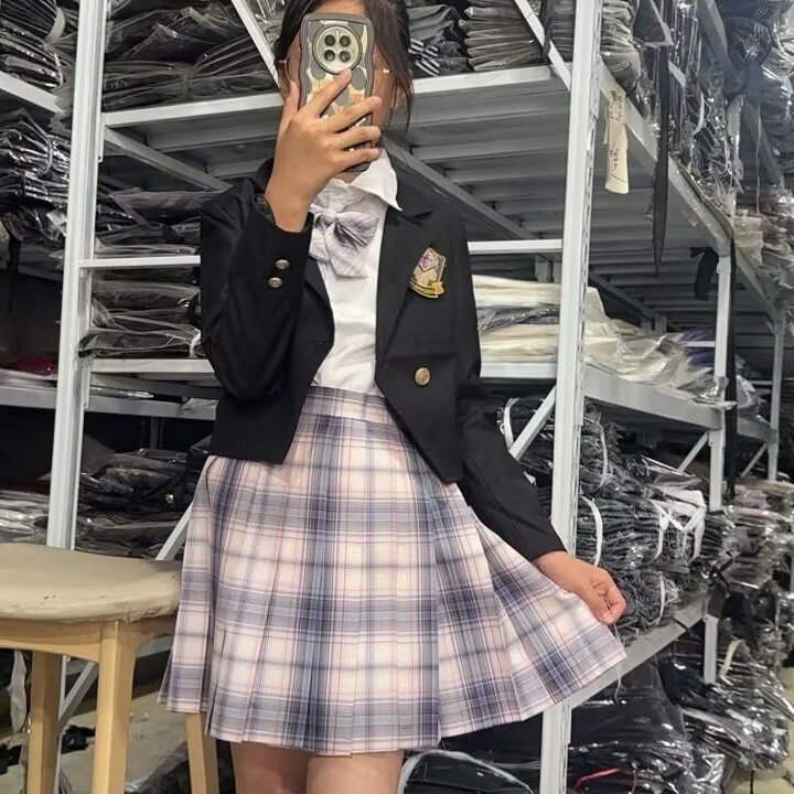 Original jk uniform skirt genuine suit jacket spring and autumn college style campus suit suit wear three-piece suit for women Original jk uniform skirt genuine suit jacket spring and autumn college style campus suit suit wear three-piece suit for women