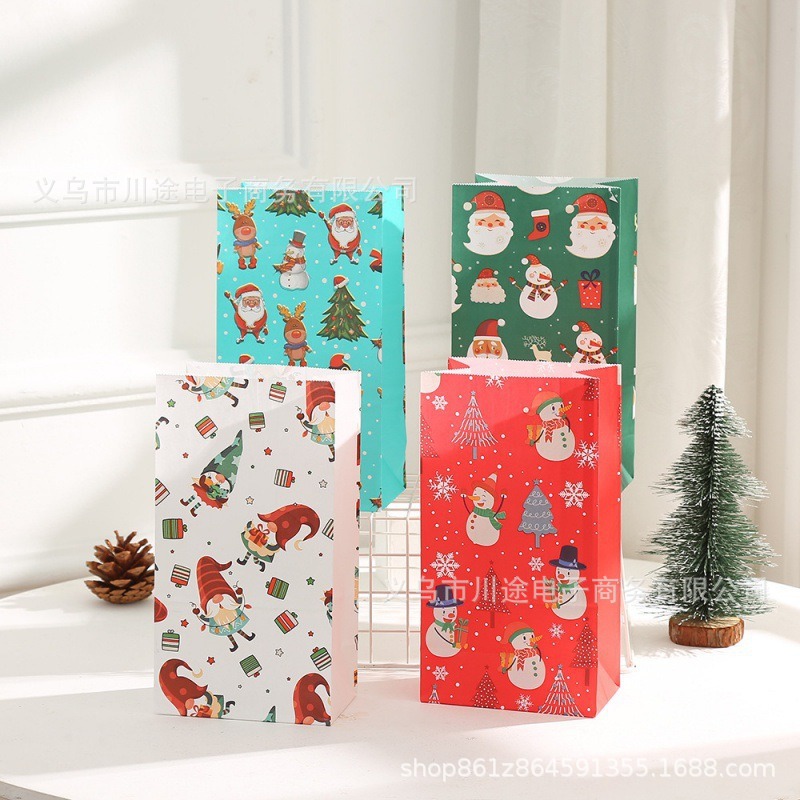 Christmas theme candy bag food bag kraft paper bag Christmas tree…