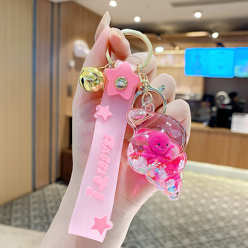Flotante pequeño llavero de peces de colores para hombres y mujeres exquisito lindo botella a la deriva llave del coche colgante mochila colgante pequeño regalo