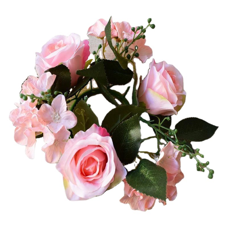 Estilo europeo flor artificial decoración candelabro Rose Garland decoración de Navidad accesorios de la ventana mesa de comedor decoración de la boda al por mayor