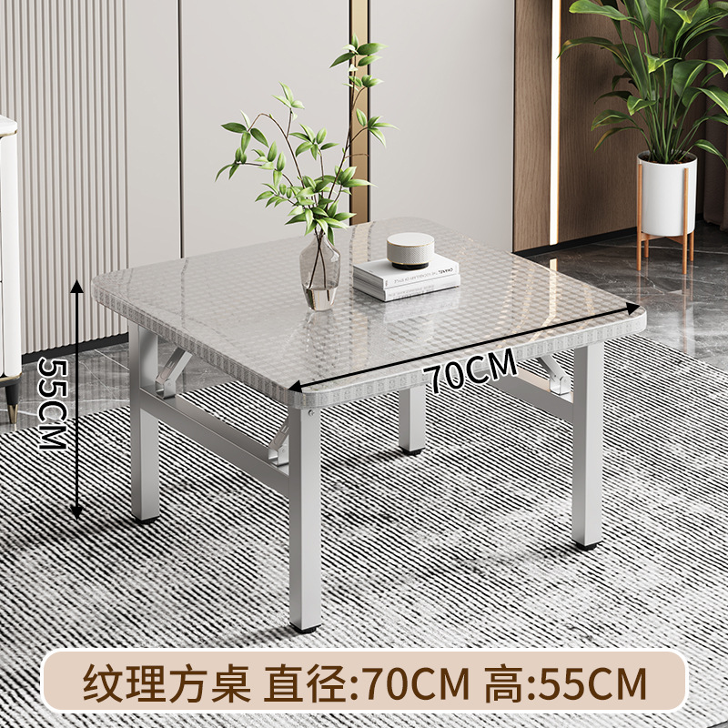 Mesa de comedor de acero inoxidable Mesa Redonda plegable mesa de comedor mesa de camping al aire libre pequeña mesa cuadrada Mesa Redonda mesa de comedor
