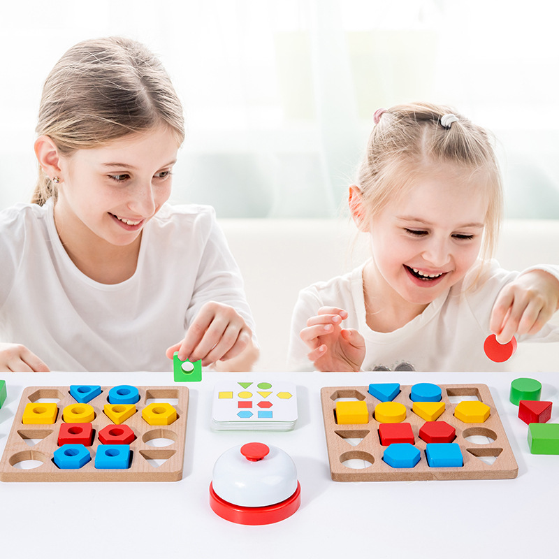 Juguetes educativos para niños para la educación temprana, juegos de combinación de batalla de formas individuales y dobles, rompecabezas, juguetes de entrenamiento de enfoque para bebés