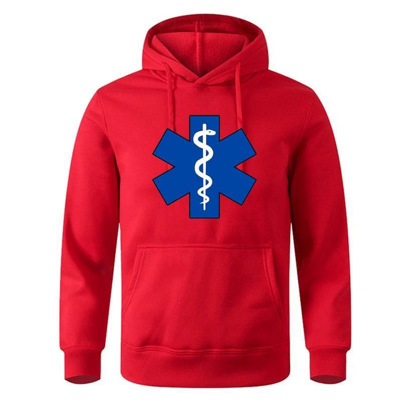 EMT ambulance Printing Hoodies Mens Personality Fashion Hood