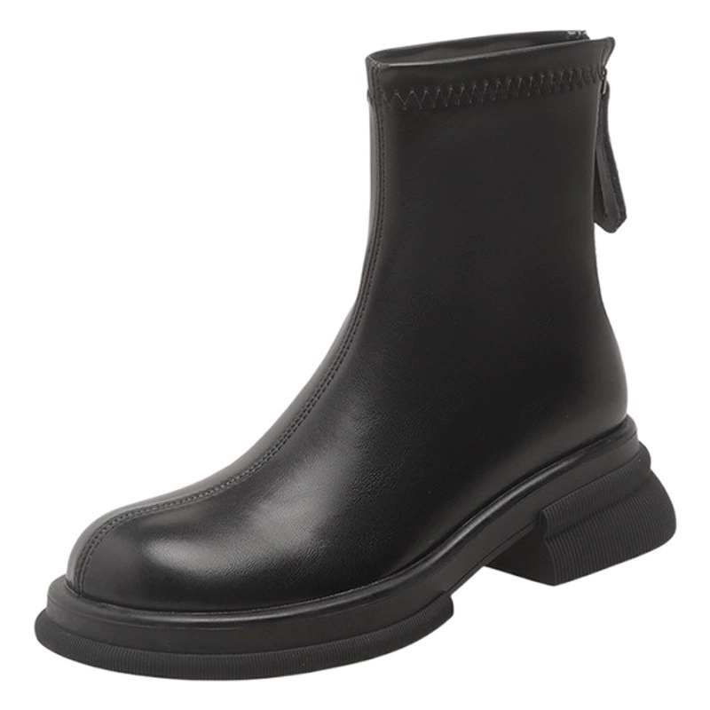 Женские ботинки Мартин из мягкой коричневой кожи, осень 2024, модные британские ботинки на толстой подошве, узкие, уличные, короткие, в ретро-стиле.