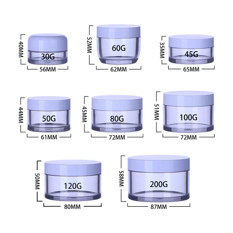 透明广口瓶分装瓶30 50 100 200g现货眼膜面霜化妆品膏霜瓶塑料罐
