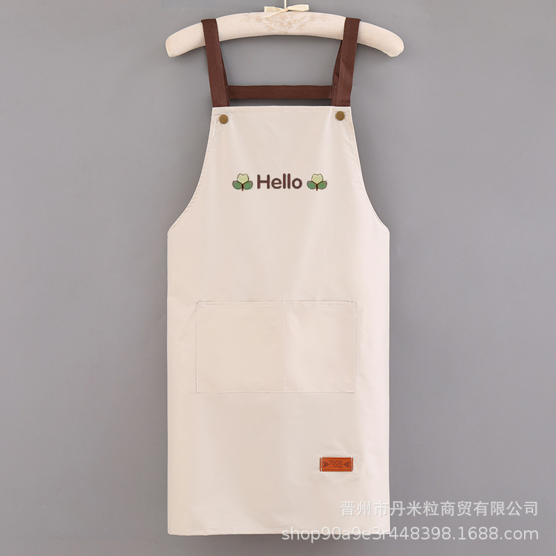 围裙防水防油男女款厨房做饭围腰纯色简约背带大兜餐厅工作服加长|undefined