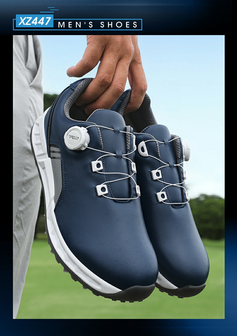 Giày golf nam PGM đế đàn hồi chống thấm nước, núm dây buộc chắc chắn — Màu xanh da trời [phần trên chống thấm nước/lò xo đệm/chân chống trượt đã được cấp bằng sáng chế] XZ447 chi tiết 10