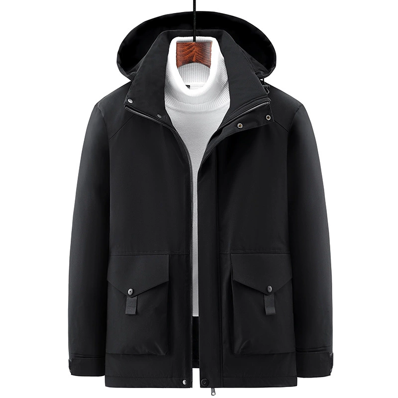 Пальто с хлопковой подкладкой, мужское зимнее пальто, мужская осенне-зимняя флисовая подкладка, модная красивая универсальная спортивная куртка с капюшоном в Корейском стиле