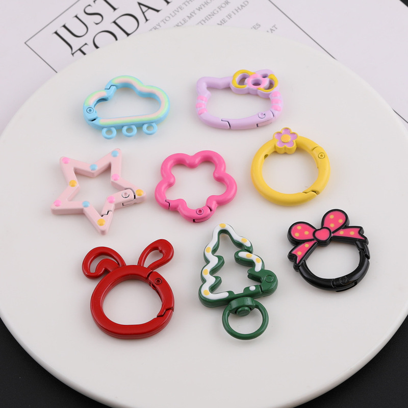 かわいいペイントハローキティクリスマスツリースプリングコイル diy 手作りバッグキーホルダージュエリー材料アクセサリー|undefined