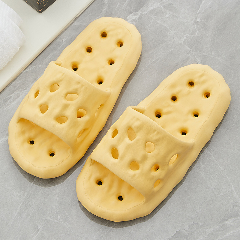 Zapatillas de hombre para el hogar, novedad de verano, zapatillas de baño, sandalias con fugas de raíz de loto, sandalias de celebridades de Internet, estilo popular de hotel