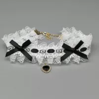 Лолита бант кружево любви ожерелье женский ошейник choker шейный ремень аксессуары шея шея цепь 2024