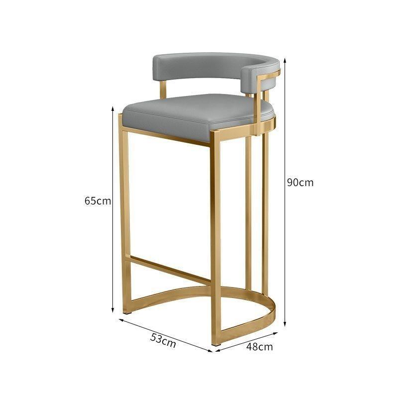 Silla de bar taburetes altos de hierro forjado respaldo casero tablero de aluminio escandinavo de lujo simple silla de bar silla alta image 7