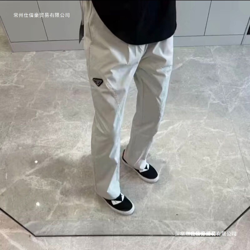 2025 Casual Summer Thin Curved Hem Long Pants Unisex Outdoor Breathable Loose American Style Quick-Dry Navy Blue Without