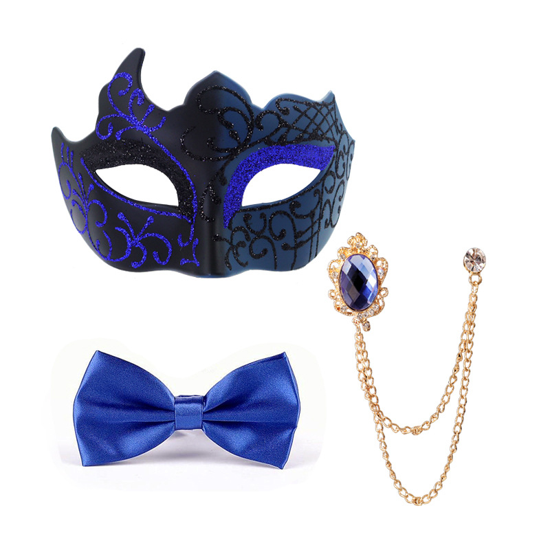 Halloween nuevo hombre alto sentido conjunto máscara fiesta espectáculo de baile para asistir a la fiesta accesorios conjunto de corbata